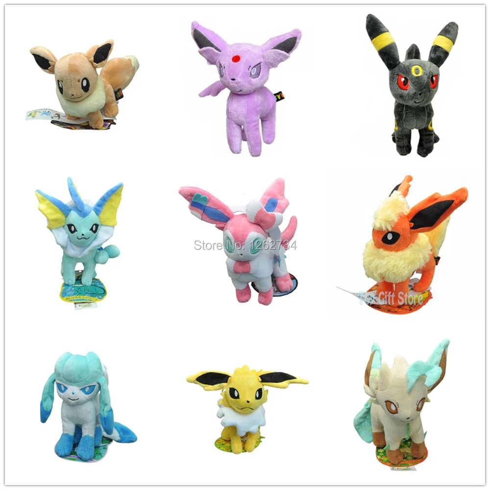 

9 Styles 5-8" Plush Doll Umbreon Eevee Vaporeon Flareon Espeon Sylveon Leafeon Glaceon Jolteon Gifts Plush Figure Retail