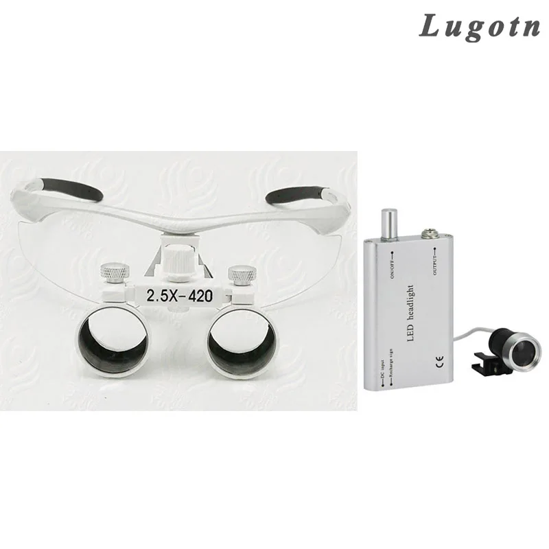 2.5X enlarging glasses hot selling dental surgical operation magnifier wholesale price Dentist loupe with LED Headlight
