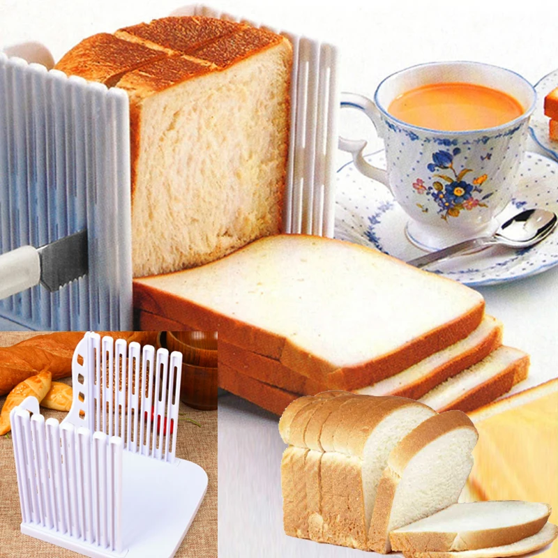 

High Quality Plastic Splicing Toast Bread Slicer Cutting Guide Tools Loaf Cutter Rack Slicing Kitchen Accessories Tool VE