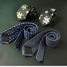 Шелковый галстук мужской жаккард 7 см модные цветочные полосы цветок пасли Галстуки деловые свадебные вечерние галстуки Галстук фестиваль подарок для Него