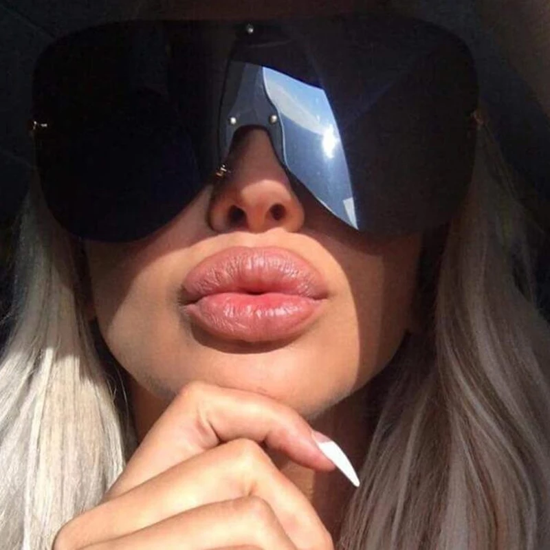 

2018 One Piece Polarized Sunglasses Men Brand Designer High Quality Oversized Sunglasses For Women Sunglass Metal UV400 5174 R