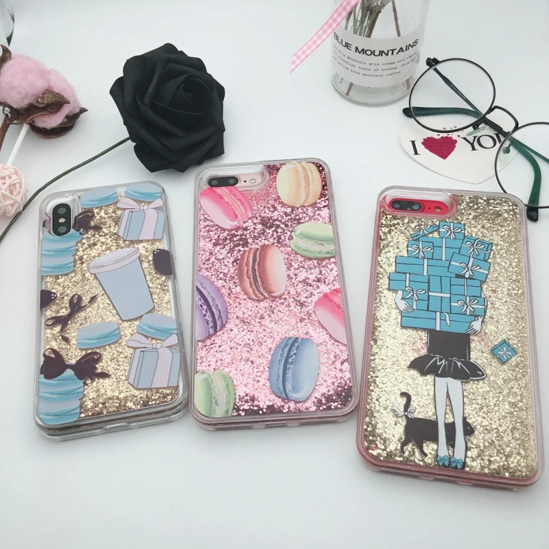 SICOOTE Cute Glitter Dynamic Liquid Phone Case Cover For Apple iPhone 6S 7 6 Plus 8 X Quicksand Funda Coque |