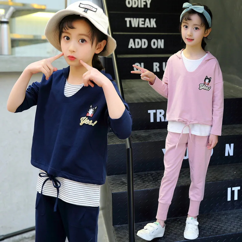 

Kids Clothes 2019 cotton new Girls Clothing Sets baby Sleeveless vest+ Hooded coat+ pants Children's suit Baby Girl Clothes