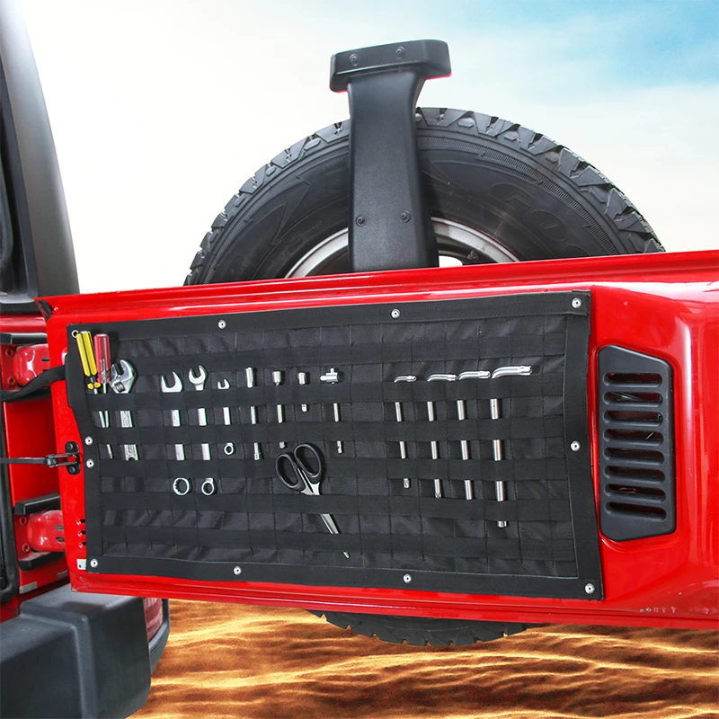 Cena SHINEKA akcesoria samochodowe tylne drzwi torby do przechowywania narzędzia organizator do zestawu Camping Mat dla Jeep Wrangler JK JL 2007 2018 +