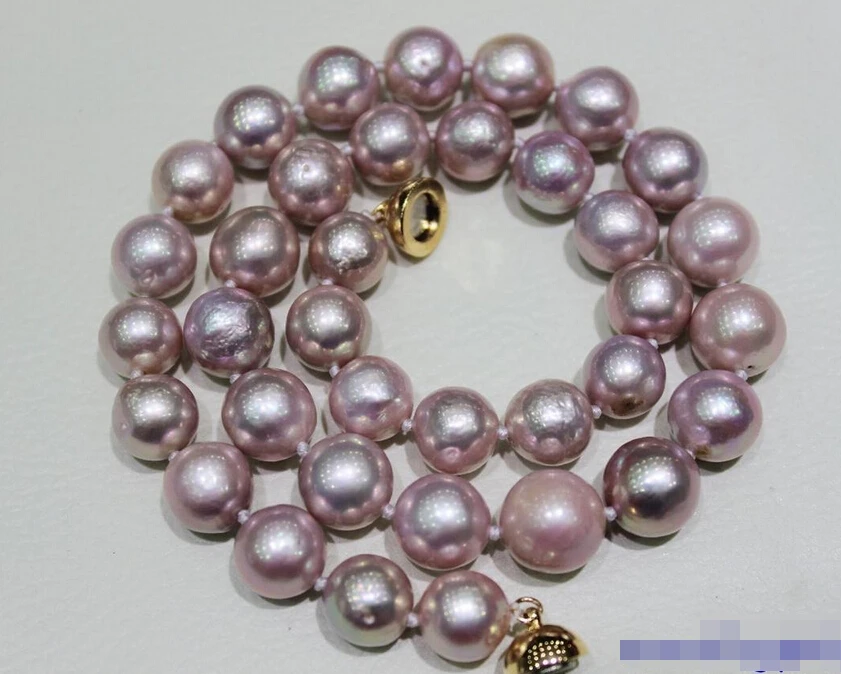 

ddh003808 Natural purple Freshwater pearl necklace Violet 10-12mm 17.5INCH"handmade" alloy 28% Discount
