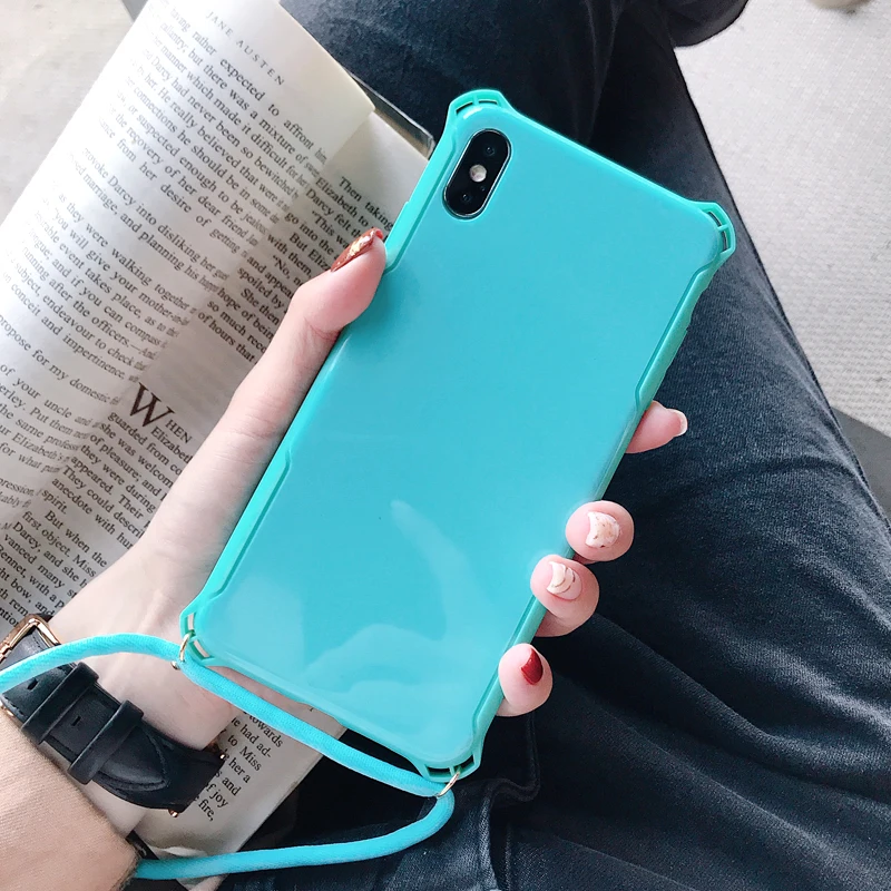 Простой Противоударный чехол карамельного цвета для iPhone SE 2020 11 Pro XS MAX X XR 8 7 6 S