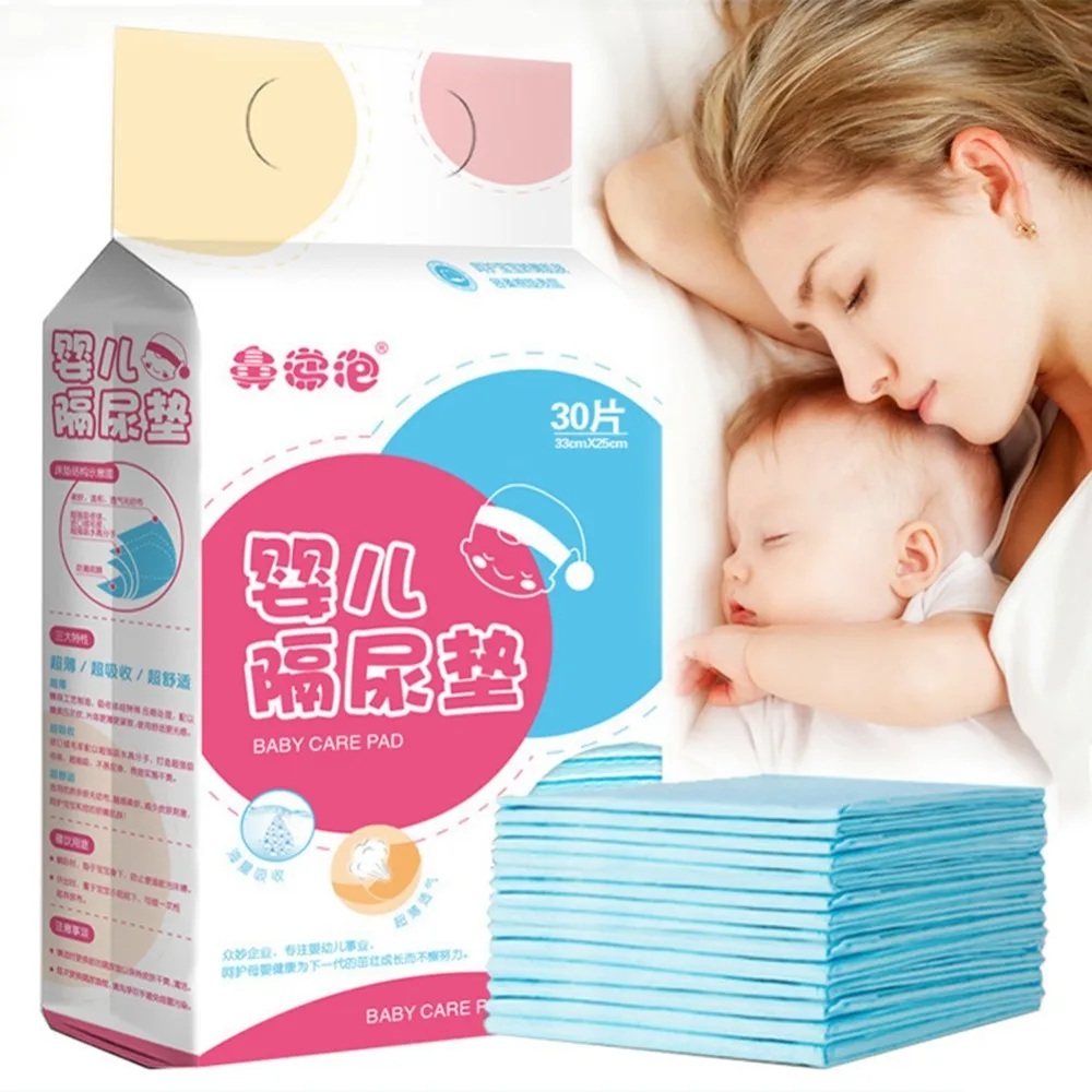 30 pièces nouveau-né bébé imperméable respirant jetable couche soin Incontinence protecteur pour adulte enfant absorbant imperméable (lot de 30)