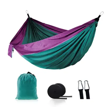 

Outdoor Camping 210 t nylon Leisure double Ultralight hammock with tree hammock straps