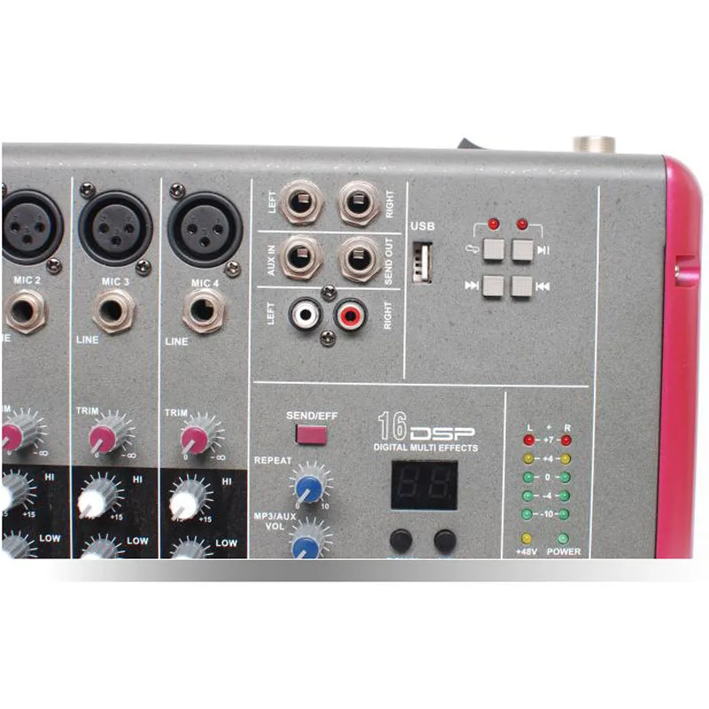 Mini Audio Mixer GT60 Small Mixing Console 6