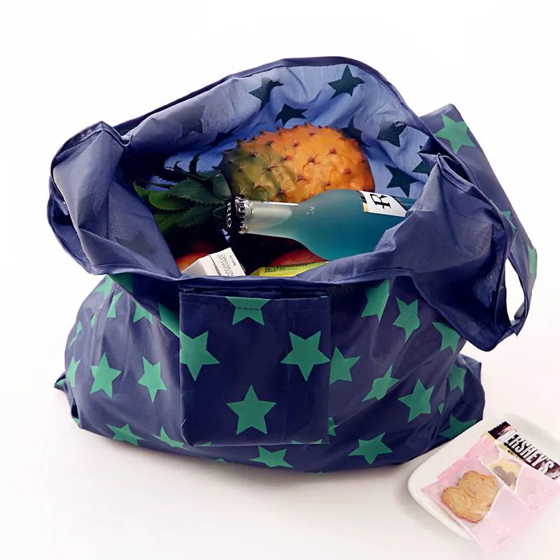 6 Style Foldable Reusable Shopping Tote Bag Folding Pouch Handbags Convenient Large-capacity Folding Shopping Bag bolsas de tela (12)