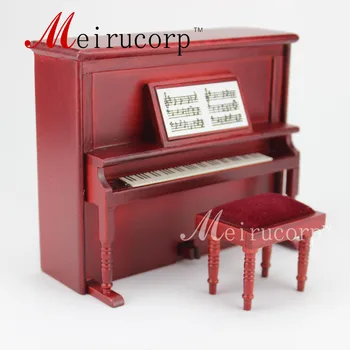 

dollhouse 1:12 scale miniature Music equipment Lovely Handmade piano&Stool Set