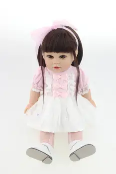 

18" American Baby Doll Handmade full vinyl silicone lifelike reborn babies dolls fashion cute for Children Christmas gift