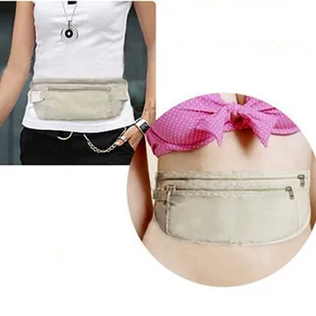 

1pc/lot 2020 Safe Travel Money Passport Waist Packs Security Waist Belt Strap Holders Gtay Nylon Wallets Bags Purses 640245
