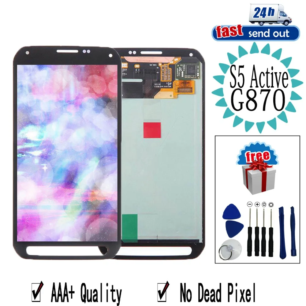 

AMOLED G870 LCD For SAMSUNG Galaxy S5 Active LCD Display Touch Screen Tested Digitizer Assembly