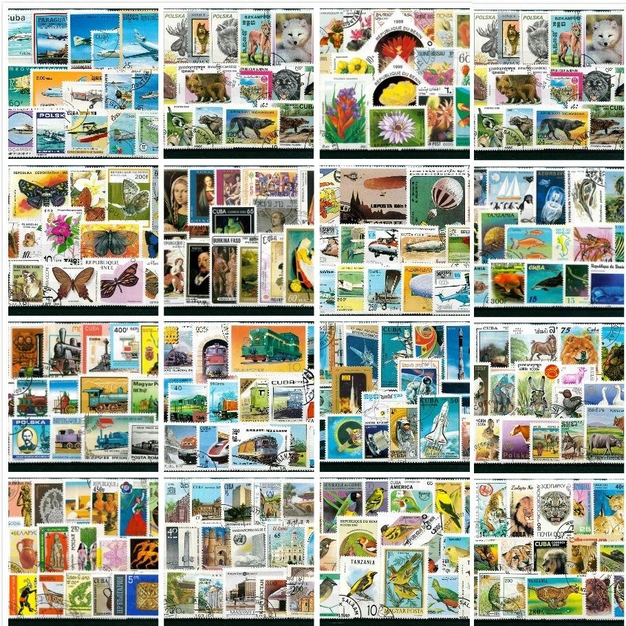 

50Pcs/Lot Hot 17 Topic Stamps Collection All Different Many Countries NO Repeat Unused Marked Postage Stamps for Collecting