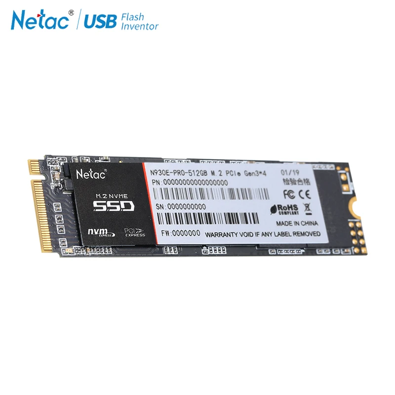 Netac N930E Pro M.2 2280 SSD 128GB 256GB 512GB NVMe PCIe Gen3* 4 3D MLC/TLC NAND Flash Внутренний твердотельный накопитель для ПК компьютера