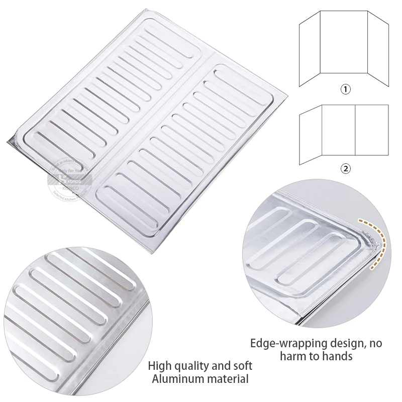 Kitchen Splatter Screen Kitchen Splash Guard Aluminum Foil Oil Baffle Foldable Splash Guard Gas Stove Shield