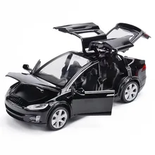 1:32 Tesla модель X90 сплав Diecasts модель автомобиля Высокая Имитация металлические транспортные средства автомобиль оттягивание 6 открытая дверь игрушки для детей Подарки