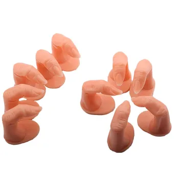 

10pcs Professional Fake Nail Art Model Practice Flexible Soft Finger Model Display Salon Tools Manicure False Nail Tips