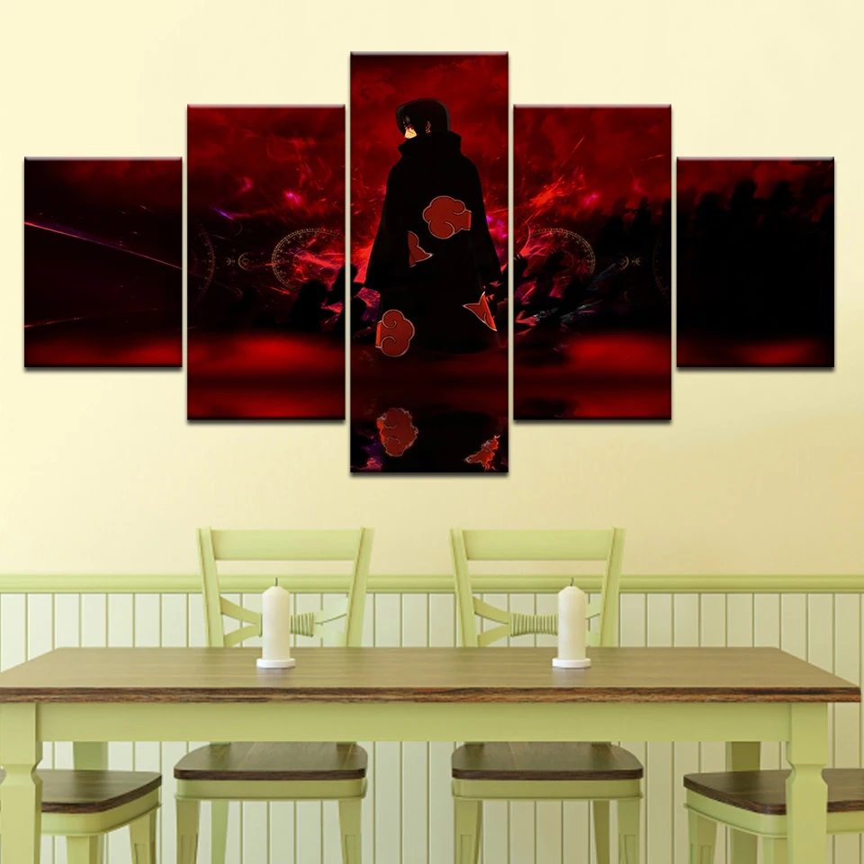 Waliicorners Painting Wall Art Canvas Living Room Modular Poster 5 Panel Naruto Anime Boy Framework HD Printed Modern Pictures Home Decor 7