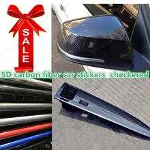 152*20cm/roll 5D Large Plaid Carbon Fiber Vinyl Car Styling Waterproof Motorcycle Car Sticker Vinyl Wrapping Film