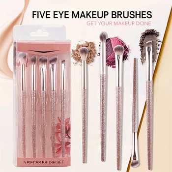 

5PCS/Set Eye Makeup Brush Set Face Brush Kit Liquid Concealer Eyeshadow Eyebrow Eyelashes Glitter Handle Brochas Maquillaje 2019