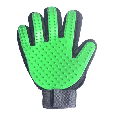 Перчатка для ухода за домашними животными, перчатки для ухода за кошками, чистящая щетка для домашнего животного, эффективная Массажная расческа для мытья меха - Цвет: green right