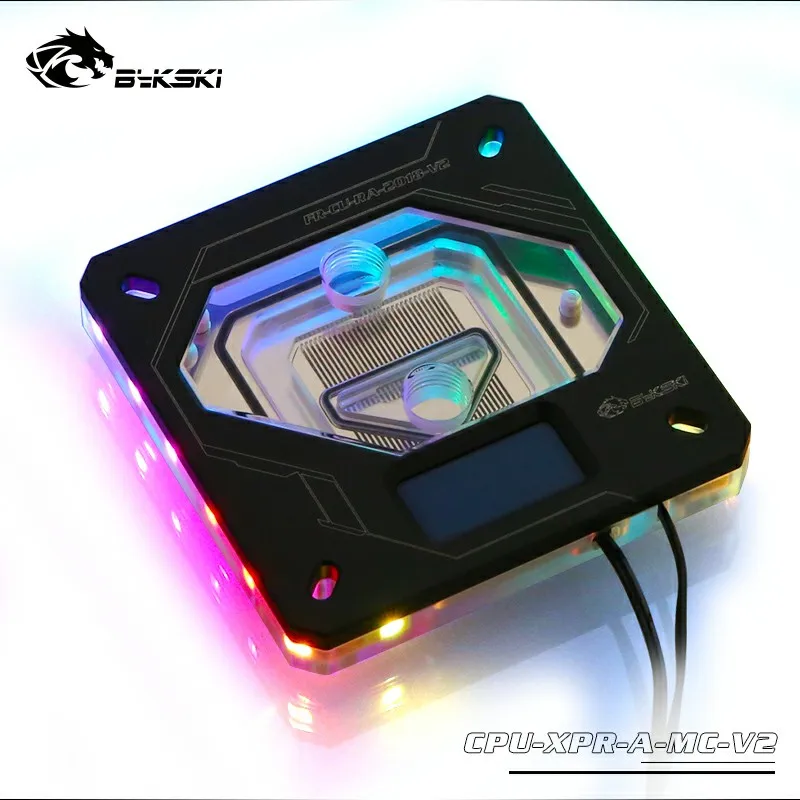 Bykski وحدة المعالجة المركزية كتلة المياه استخدام ل إنتل LGA1150/1151/1155/1156 LGA2011 2066X99 RGB A-RGB هالة ضوء درجة الحرارة عرض OLED