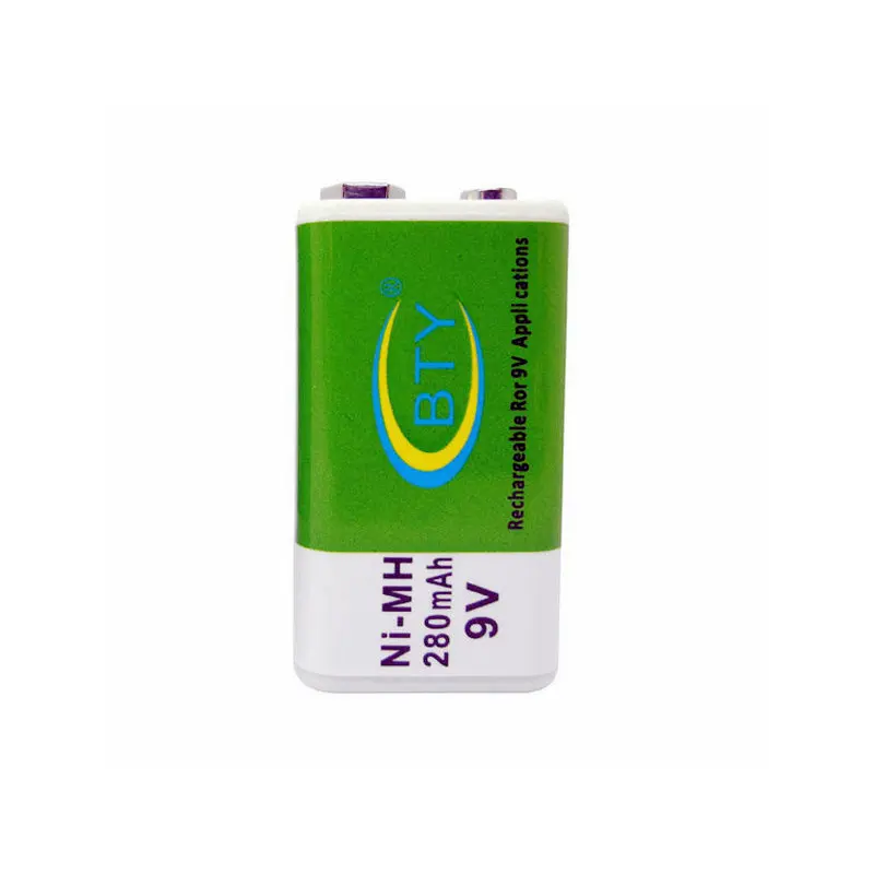 2pcs/Lot Original BTY 280mAh 9V Ni MH Rechargeable Battery Size50(L