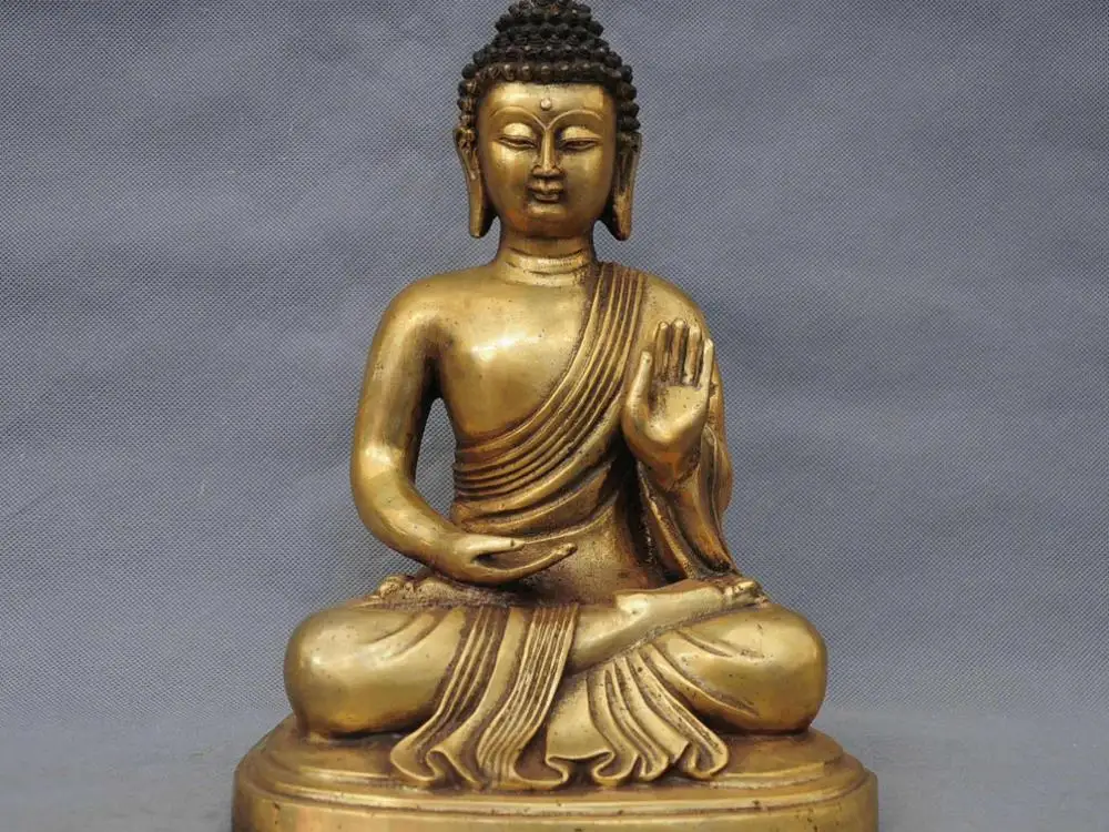 

12" China Tibetan Buddhism Bronze Shakyamuni Buddha Statue