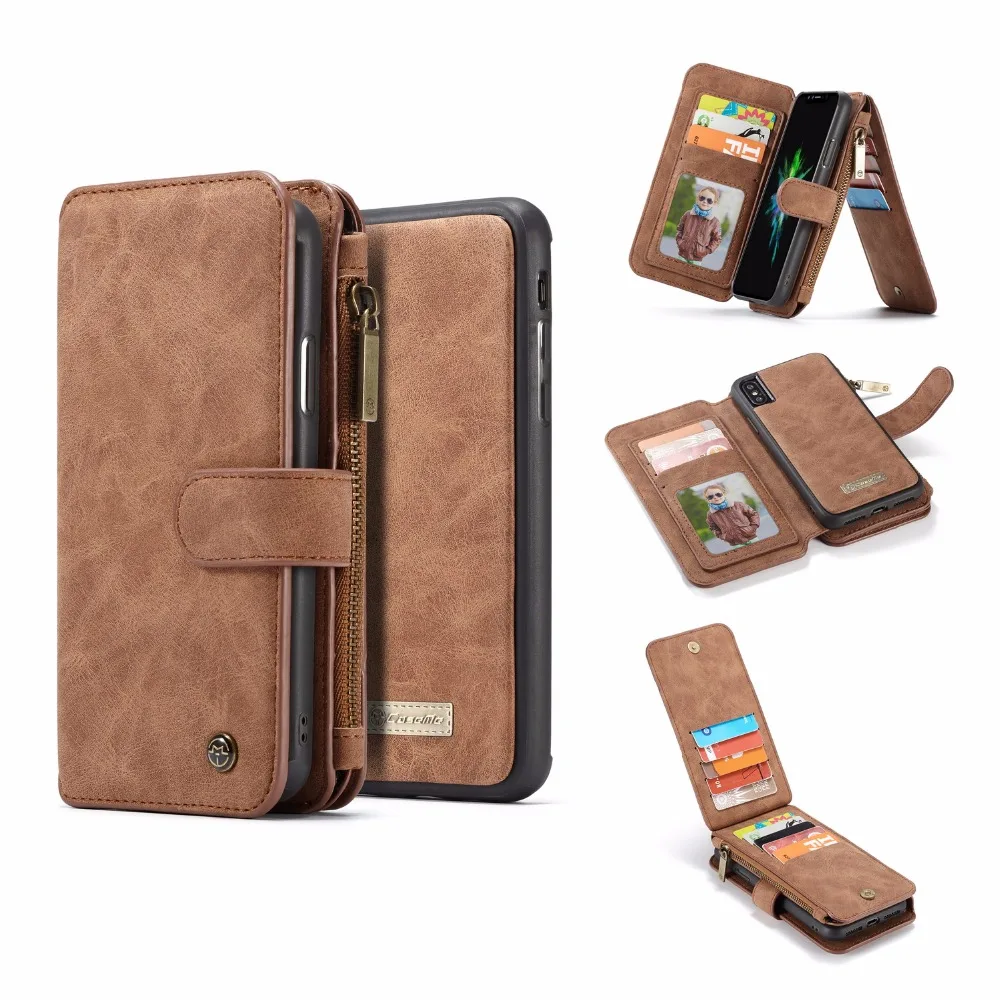 CaseMe 2 in 1 Leather Wallet Case For Samsung Galaxy S8 S7 S6