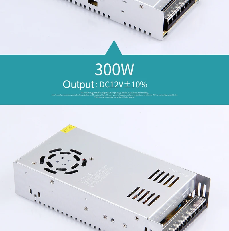 12 В светодиодный полоски Питание 25W60W100W150W300W360W400W600W-Водонепроницаемый трансформатор 220 В преобразование до 12 Напряжение