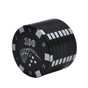 

Poker Chip Herb Grinder 42 MM 3 Layers Zinc Alloy Metal Spice Grinder Tobacco Crusher Black/Red/Green