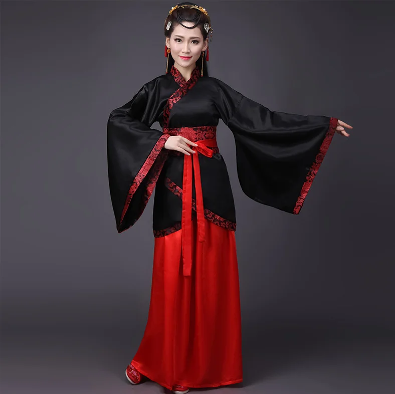 red and black hanfu