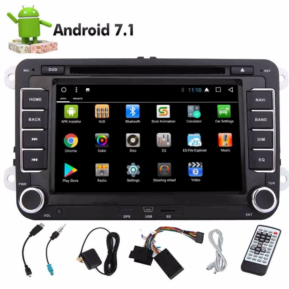 Android 7 1 EinCar 8 Core 2 Din Стерео Авторадио сенсорный экран dvd-плеер gps навигации для VW Jetta