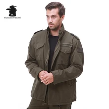 Marke männer Leinwand M65 Fleece Graben Qualität Gewaschener Baumwolle armee Mantel Plus Größe Militär Baumwolle Mantel Für Männer M ~ 4XL D35F