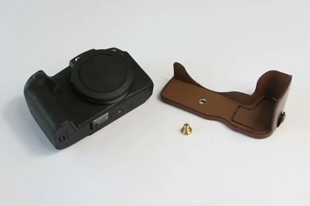 Черный/кофе/коричневый камера из искусственной кожи чехол для Canon EOS RP EOSRP половина тела крышка Нижняя чехол s с ремешком - Цвет: coffee