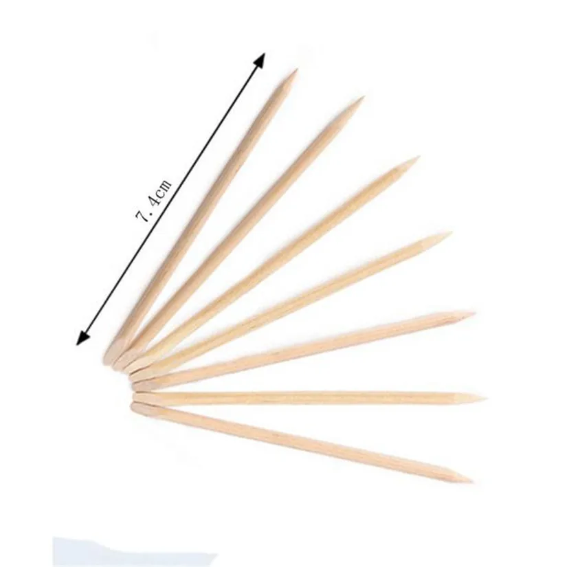 A# Pcs Nail Art 100 палочки для отодвигания кутикулы Педикюр Маникюр Инструмент 1108 горячий продукт# оранжевая деревянная палка a