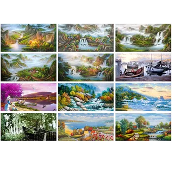 

5D DIY Diamond Painting Cross-Stitch Kits Diamond Embroidery Beautiful Waterfall Rhinestone Painting Mosaic Pictures Home R1305