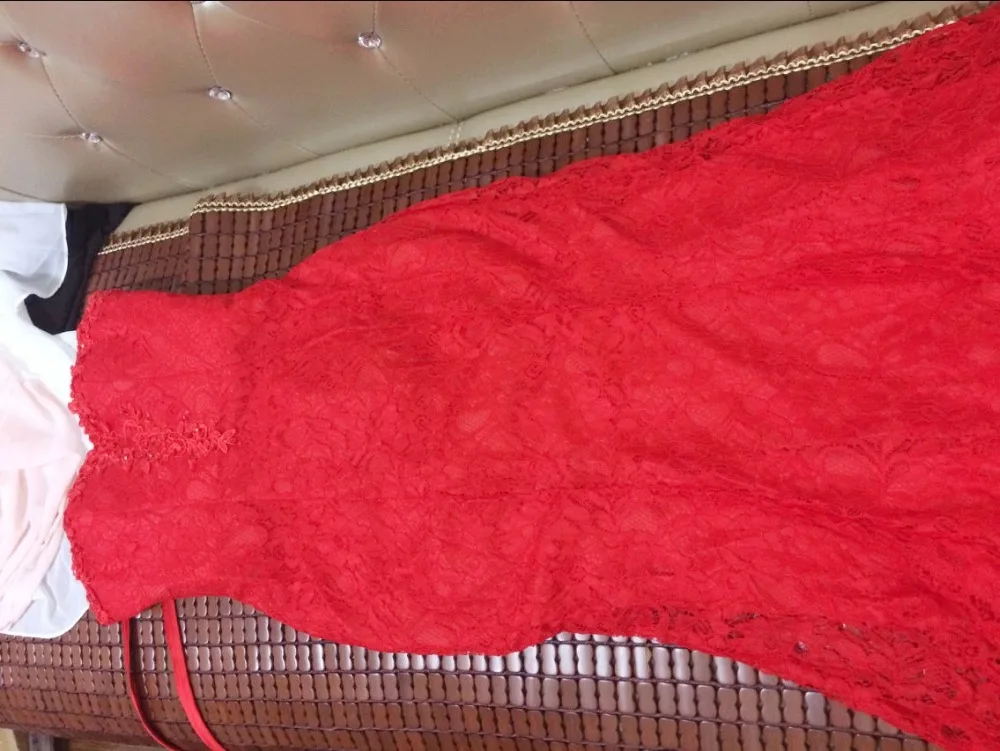 Кружевное Формальное длинное красное простое женское платье Русалка кружевные вечерние платья наряды Русалка длиной в Пол вечернее платье W2119