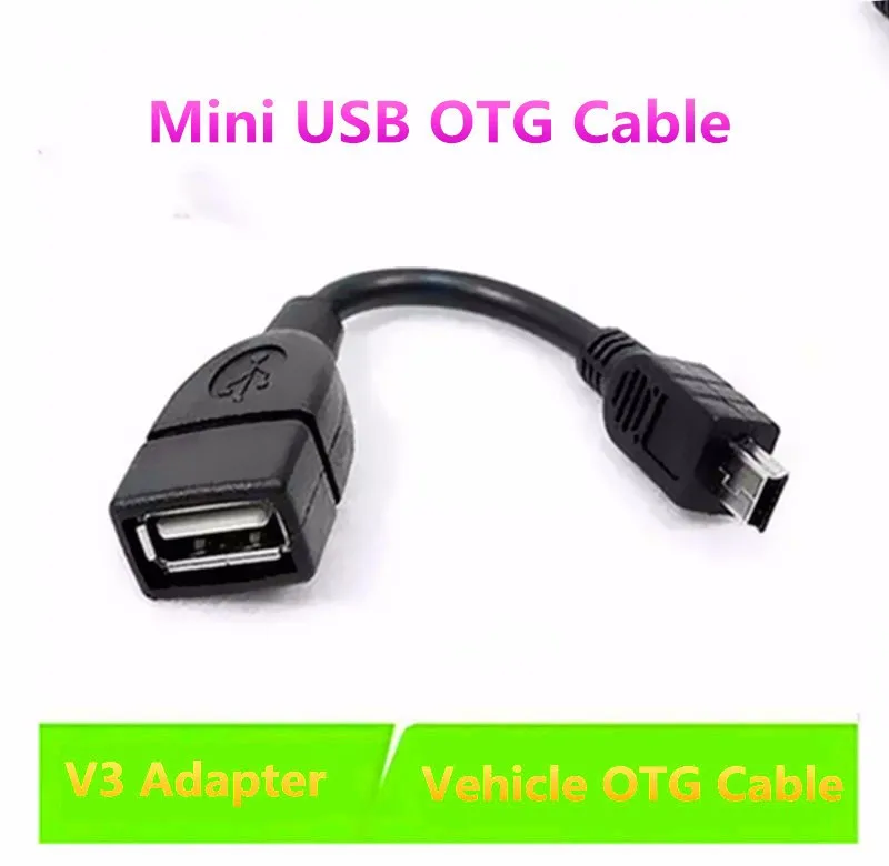 Test before send USB A Female to Mini USB B Male Cable Adapter 5P OTG V3 Port Data Cable For Car Audio Tablet For MP3 MP4 usb c