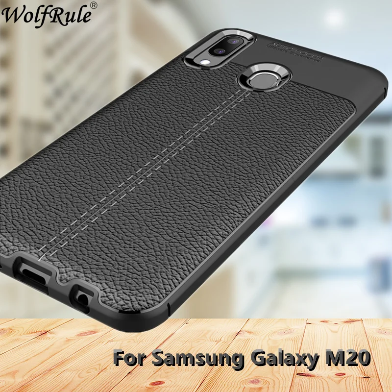 

For Case Samsung Galaxy M20 Case For Samsugn M10 Fashion Lichee Style Silicone Rugged Hybrid Cover For Samsung Galaxy M20 Case