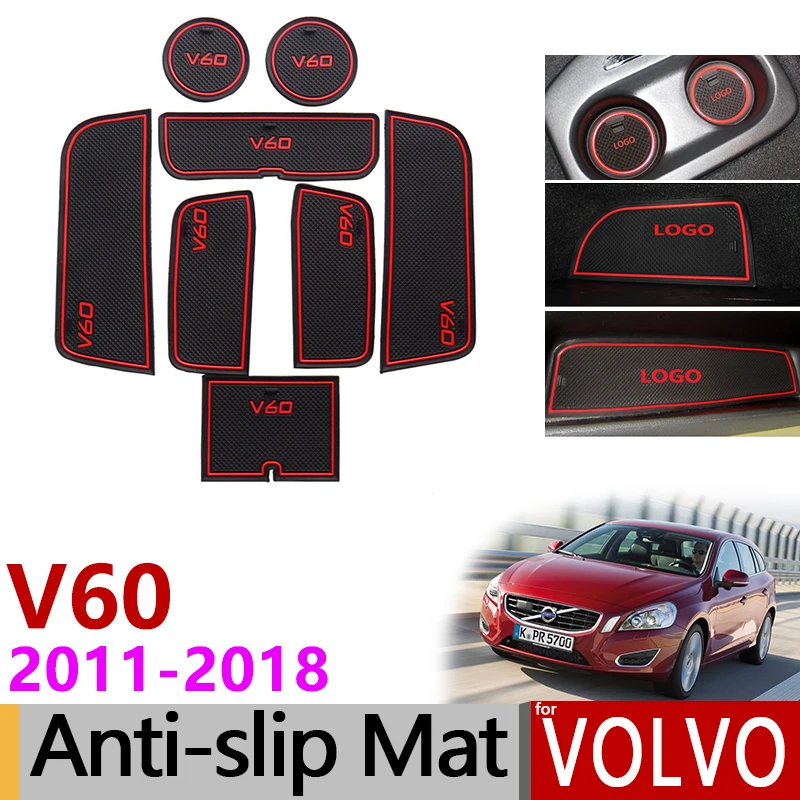 

Anti-Slip Gate Slot Mat Rubber Cup Mats for Volvo V60 2011 - 2018 V60 Cross Country V60CC CC Polestar Car Accessories Stickers