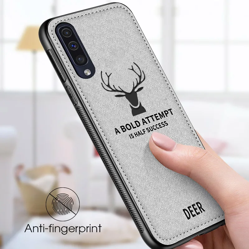 

Cloth Fabric Deer Phone Case For Samsung A7 2018 A90 A80 A70 A50 Soft Back Case For Samsung S10 Plus S10E A6 A8 M20 A30 Protect