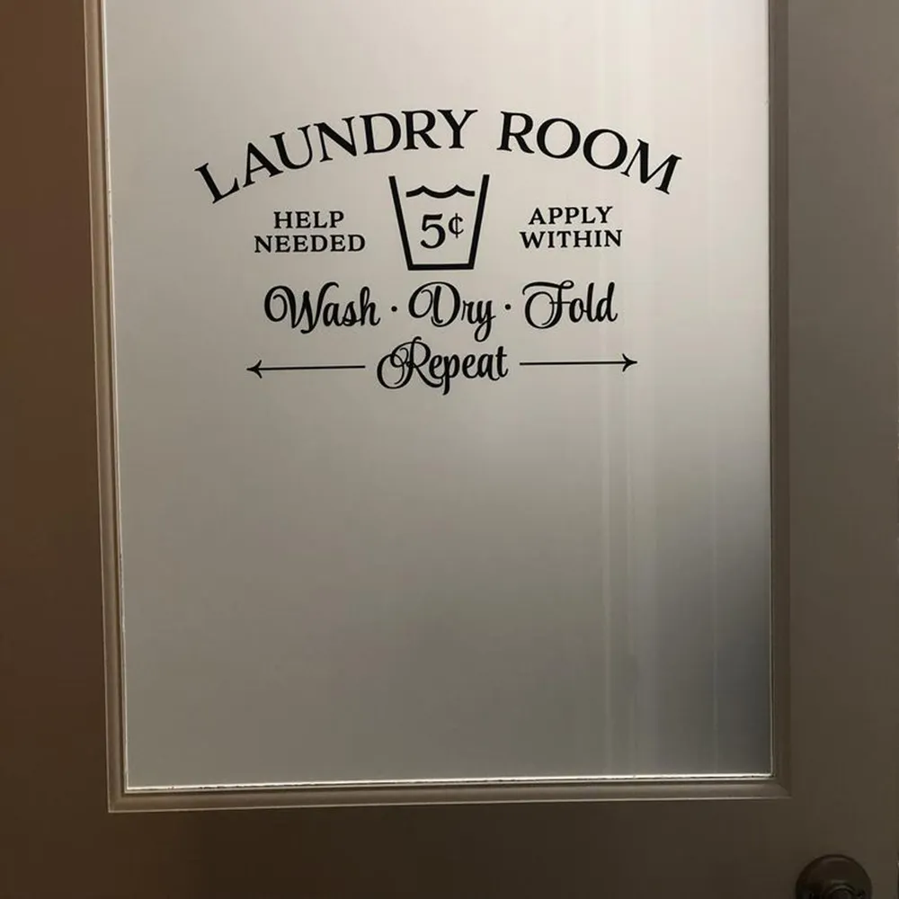 Laundry Room decor Sign wall decal Laundry room Door removeable vinyl Wall sticker for Wall Home Room glass door Decor G523