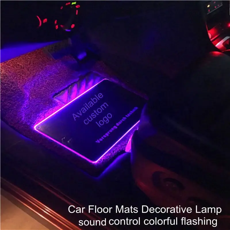 Us 199 9 4pcs Car Interior Floor Mats Atmosphere Lamp Automotive Led Decorative Sound Control Colorful Flashing Light With Remote In Decorative Lamp