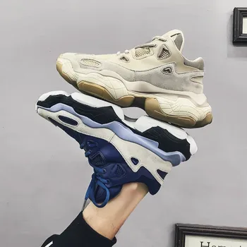 

Spring Men Leather Casual Shoes Breathable Wear Resistant Shoes Comfortable Summer Lace Up Flat Sneakers