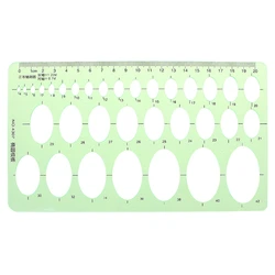 1 Set Green Plastic Oval Geometric Template Ruler Stencil Measuring Tools Students Hot Selling