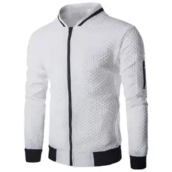 Для мужчин стильный Алмазный Форма куртки осень 2018 Grid пальто на молнии с капюшоном для Весна-осень-зима плюс размер пальто SAN0