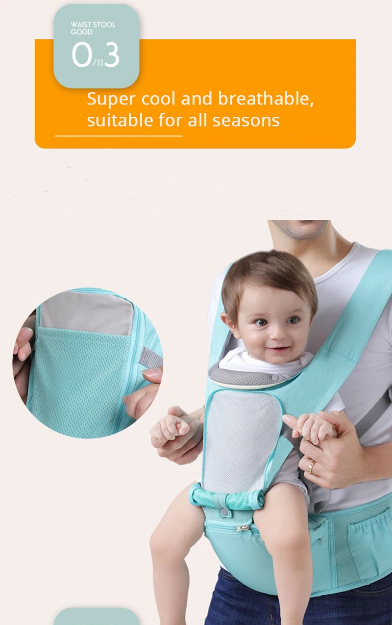 Portador de Bebê Sling para Recém-nascidos Canguru para o Bebê 3 em 1 Janela Honeylulu Quatro Estações Respirável Alcofa Ergoryukzak Hipsit 5 Cheap Mochilas e suportes